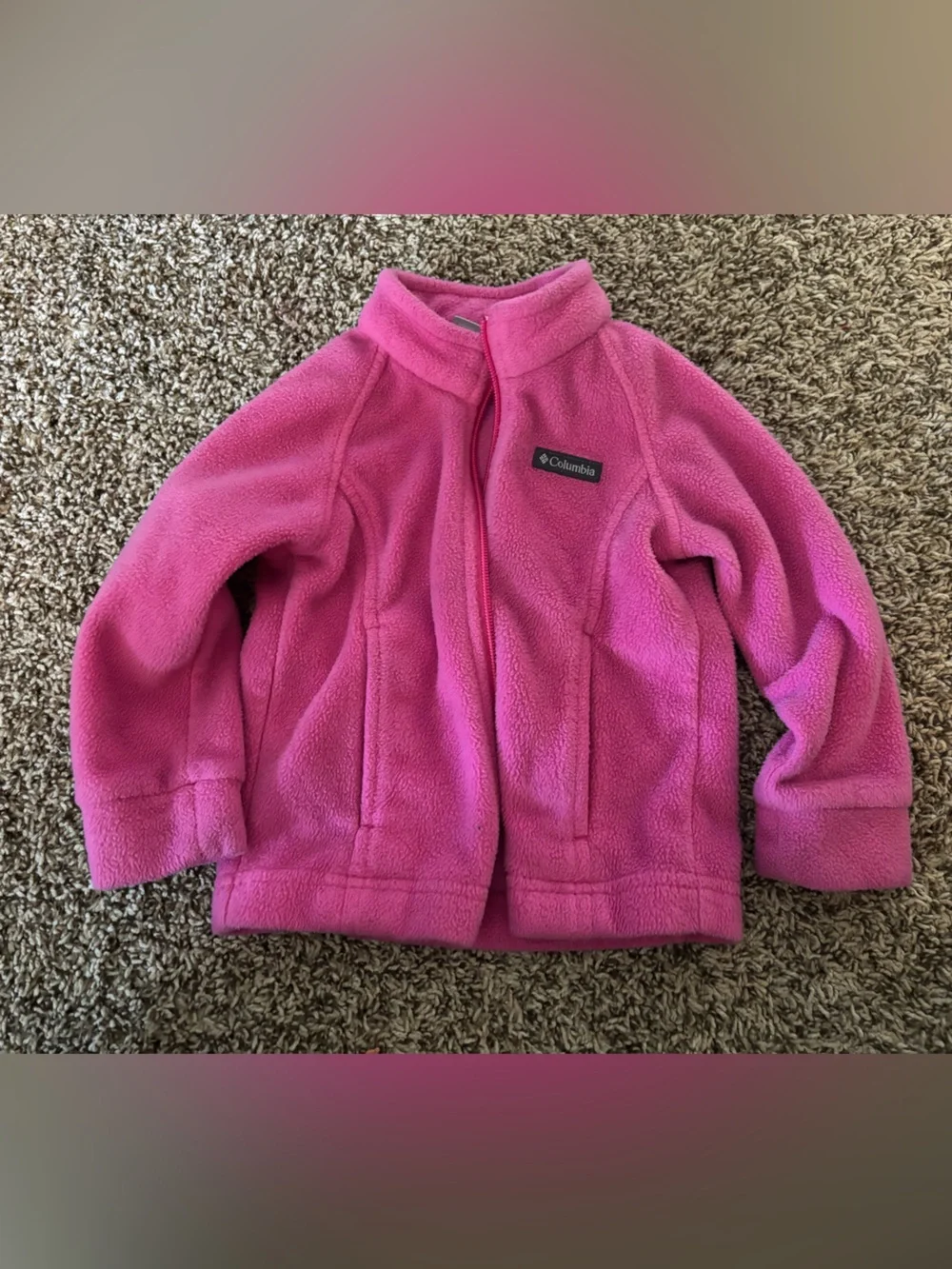 Columbia Kids Bright Pink Fleece Jacket - Zip Front